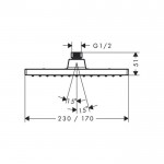 Potinkinis dušo komplektas HANSGROHE Vernis Shape 230 juodas matinis
